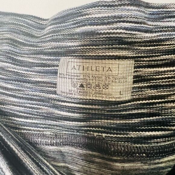 Athleta Skort Gathered Skirt over Shorts Black Gray Striped - Picture 5 of 7
